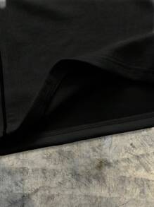 AXEPEAK Áo thun polo dệt kim tay ngắn in họa tiết cho nam, trường học, thời trang đường phố - màu đen - Xem 6