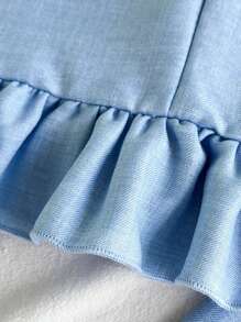 Vintaside Kids 2pcs/Set Baby Girl Casual Cute Bow Sleeveless Top And Pants Set - Blue - View 8