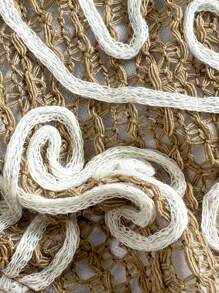 SHEIN Swim Conjunto de 2 piezas de traje de baño para mujer con top de bandeaux sin aros y shorts de natación de punto jacquard, para verano, playa y viajes