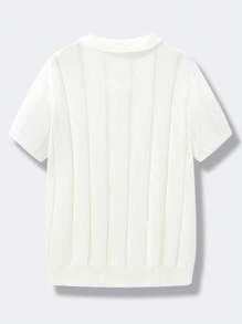 SHEIN Bolty Teen Boys' Casual Street Style Comfortable Textured Polo Shirt With Turndown Collar, Versatile For Commute, School, Daily, Vacation, Sports, Suitable For Spring/Summer