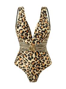 Swim Oasis 2 Pieces Set 2025 New Style Women All-In-One Random Print Swimsuit & Mesh Long Skirt Beach Vacation Summer Casual Swimwear Set - Multicolor - View 3