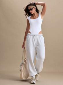 Eassivo Women's Simple Crew Neck Short Cap Sleeve Casual Romper, Spring/Summer