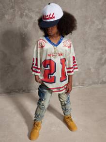 Coolane Kids Tween Boysjersey T-Shirt  Spring/Summer Streetwear Breathable Mesh Graphics Baseball Jersey Baggy Tees