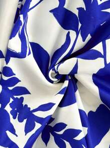 Soleia Mono sin mangas con estampado total y anudado para mujer, para el verano - Azul y blanco - Ver 8