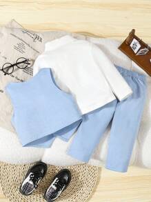 Souflis Souflis Completo da bambino maschio con 2 pezzi, inclusi vest e pantaloni in tinta unita, panni adatti da 6 mesi a 3 anni, adatti per matrimoni, esibizioni, feste, compleanni, Natale e cerimonie di laurea