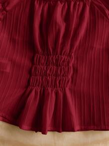 Soleia Textured Tie-Up Casual Resort Shirt, Versatile & Red Off Shoulder Top Wine Red Top Red Summer Top Dark Red Top Cute Red Top