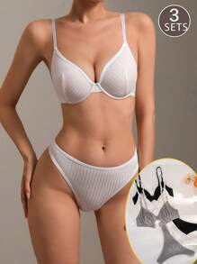 Snug Zone 6-Piece Comfort Wire-Free Ribbed Underwear & G-String Set - Multicolor - View 4