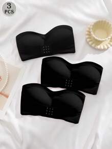 Snug Zone 3件套女士前扣式无钢圈文胸 - 黑色 - 查看 2