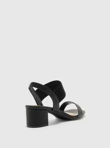 CUCCOO BIZCHIC Sandalias de tacón alto elegantes, versátiles y de diseño sencillo con puntera redonda y color uniforme para mujer - Negro - Ver 8