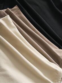 3-Piece Set Women Solid Color Frill Trim One Shoulder Top - Multicolor - View 8