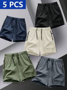 Manfinity Homme 5pcs/Set Men's Spring Summer Sports Shorts Casual Shorts - Multicolor - View 3