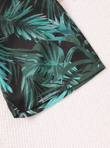Pantalones cortos de playa con cordón y estampado degradado de palmeras para adolescentes - Multicolor - Ver 4