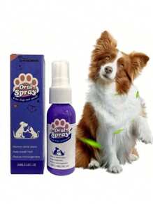 SHEIN 1pc 30ml Pet Teeth Cleaning Spray, Effective Deodorizer For Cat/Dog Mouth Odor And Tartar Removal, Oral Care Without Brushing