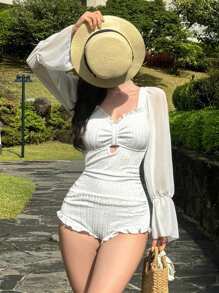 DAZY 女士时尚优雅派对连体泳衣，适合夏季海滩度假