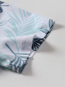 Manfinity RSRT Bộ áo sơ mi tay ngắn họa tiết hoa Hawaii và quần short trơn màu cho nam, trang phục đi nghỉ nhiệt đới, trang phục ấm áp - Nhiều màu - Xem 7