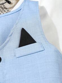 Souflis Souflis Completo da bambino maschio con 2 pezzi, inclusi vest e pantaloni in tinta unita, panni adatti da 6 mesi a 3 anni, adatti per matrimoni, esibizioni, feste, compleanni, Natale e cerimonie di laurea