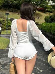 DAZY 女士时尚优雅派对连体泳衣，适合夏季海滩度假