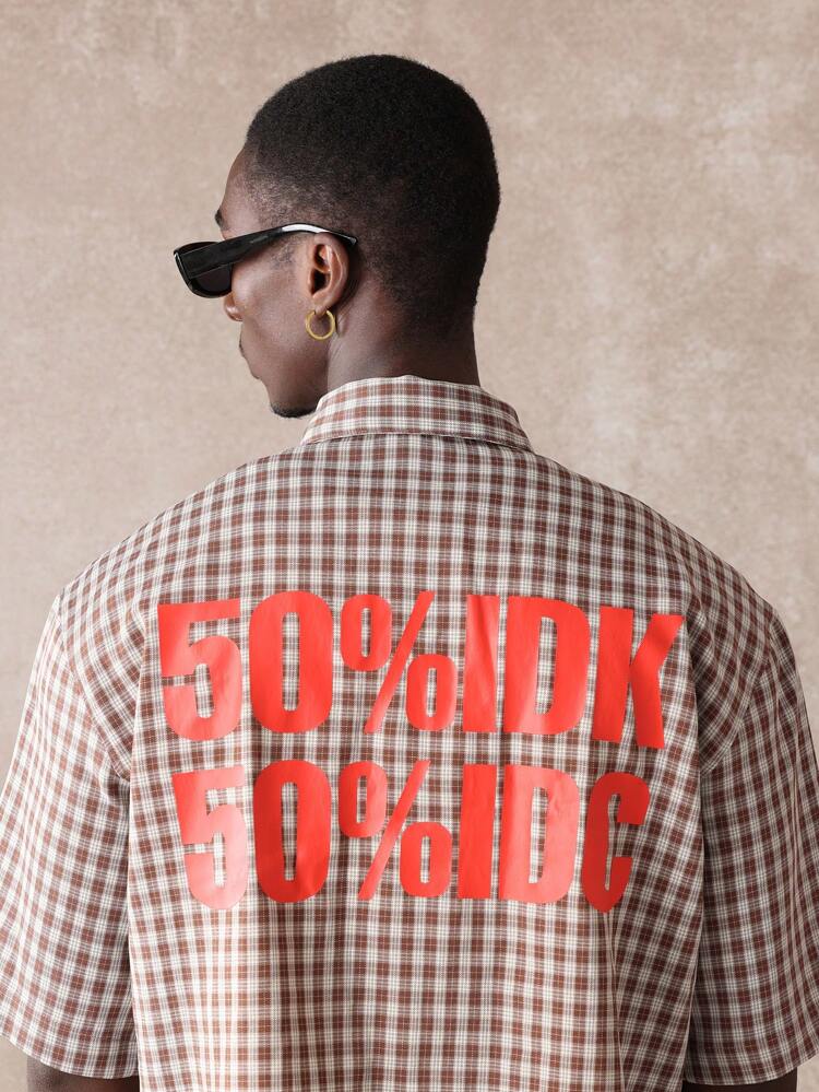 Check Pattern Button Down Short Sleeve Shirt