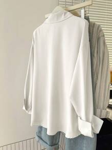 INAWLY 女士星星图案长袖夏季休闲衬衫 - 白色 - 查看 2