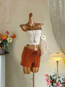 Attitoon 女士短款休闲性感吊带修身背心，适合夏季