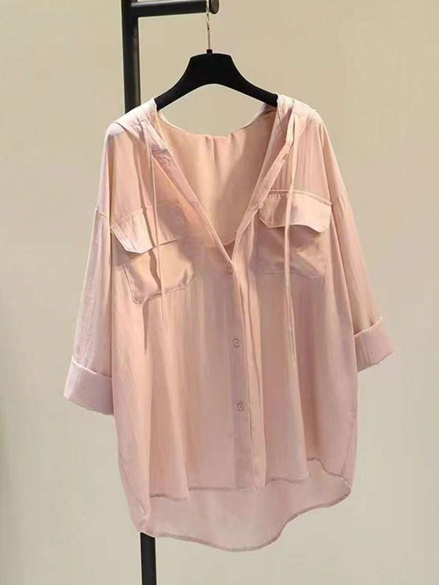 Airaco Women's Plain Simple Daily Long Sleeve Shirt,Long Sleeve Tops Fall Cloth For Women - Champagne - View 1