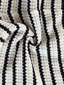 Soleia Women's Striped Ruffle Halter Top And Shorts Casual 2 Pieces Set