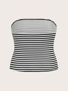 Calvaya 大码休闲时尚抹胸露肩上衣套装