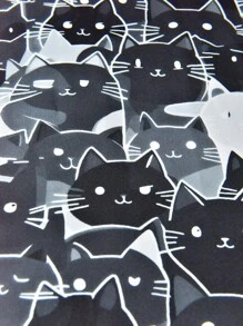 Manfinity Homme Camisa de manga corta con estampado de gatos para hombre, camisas de verano de moda con gatos para hombres