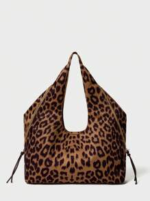 SHECARRY 女士豹纹休闲手提包，适合日常/办公使用 - 彩色 - 查看 3