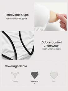 GLOWMODE Glow With The Flow Quick Dry Chlorine Resistant High Neck Back Cutout Removable Cups Colorblock Trim Full Coverage One Piece Swimsuit Swimming Beach Pool Vacation Resort Travel Summer Wear