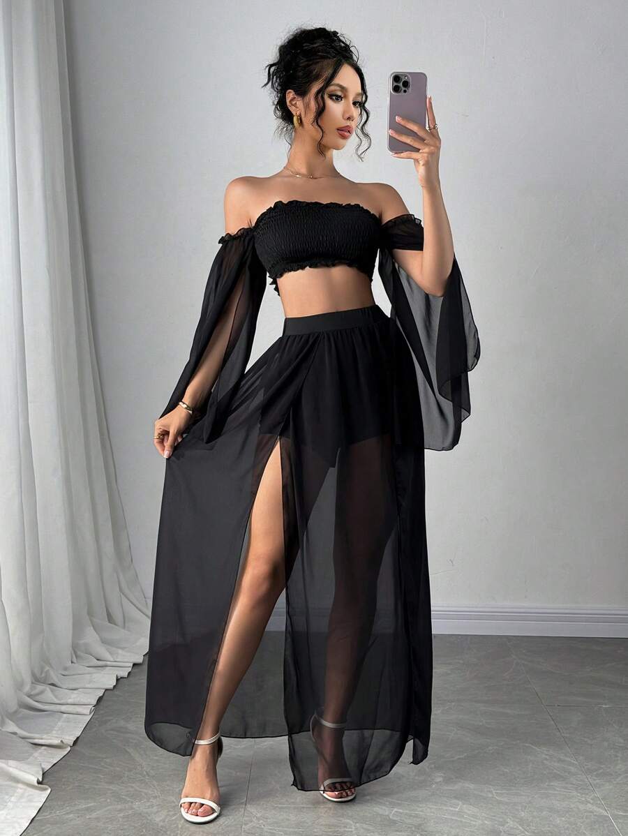 Breezaya Women Two Pieces Outfits For Daily Wear - Black - View 1