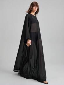 Ontre Vestido transparente de unicolor sexy para mujer