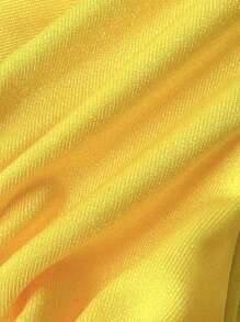 Swim Vcay Solid Triangle Tie Side Bikini Set For Summer Beach Vacation - Yellow - View 3