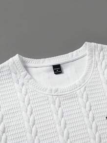 Men's Top And Shorts Knitted Casual Two Pieces Set Men's Summer Sets Two Pieces Short Sets Men 2 Pieces Short Sets Shorts Sets For Men Clothes Set Summer - White - View 6