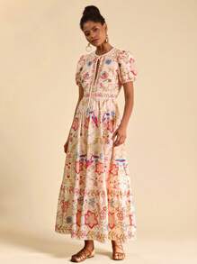 Travachic Gewebtes Muster-Maxikleid für Frauen - Pink - Übersicht 5