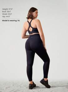 GLOWMODE 24" Plus Size Seamless Ready Set Go Tummy Control Scrunch Butt High-Waist Leggings Medium Impact Running Jogging Training Gym Workout