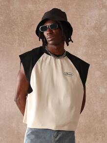 SUMWON Maiou sport retro fără mâneci, stil raglan, cu guler rotund, vară, antrenament, casual, stil stradal, modă urbană, maieu pentru musculatură