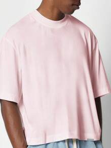 SUMWON Essential Crop Tee Heavyweight Cotton Relaxed Fit Streetwear Basic Tshirt Minimalist Oversized Modern Athleisure Summer Lounge Athletic