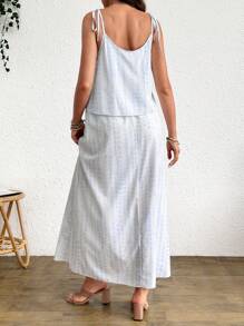 SHEIN 全印花打结吊带哺乳裙，夏季 - 彩色 - 查看 2