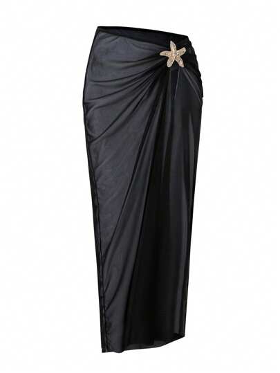 Swim Oasis 大码女式简约日常夏季女士度假沙滩罩衫和迷你裙套装