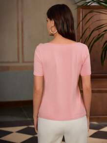 ZEYLAH Damen 3D Blumen T-Shirt, minimalistisch & modisch, geeignet für den Sommer