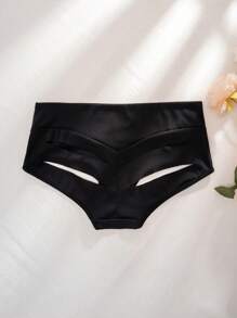 SHEIN Bequeme schwarze Panties mit Hohldesign-Dreieck, modisch für den Sommer - Schwarz - Übersicht 7