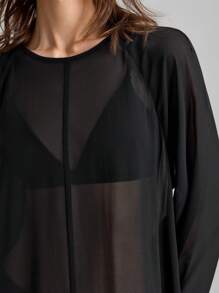 Ontre Vestido transparente de unicolor sexy para mujer