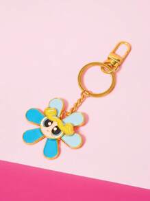 THE POWERPUFF GIRLS X SHEIN Flor giratoria de metal con patrón de burbujas - Azul - Ver 3