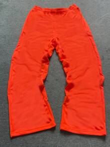 PAVTROS 男士时尚街头字母立体印花抽绳宽松卫衣裤，风格灵感源自ins。男士时尚长裤，适合春夏外出、度假、休闲、家庭聚会、音乐节、学校等场合。可作为礼物送给家人、老公、男朋友，男士橙色慢跑裤、橙色运动裤、男士街头潮流裤，适合狂欢 - 橘色 - 查看 3