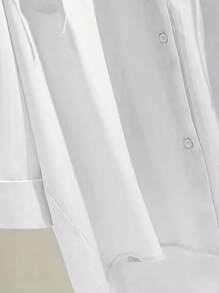 INAWLY Women's Hooded Shirt With Drop Shoulders Fall Cloth For Women - White - View 5