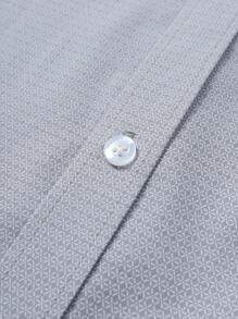 Manfinity Mode Cămașă bărbătească cu mânecă scurtă, culoare solidă, casual, de afaceri, cămașă elegantă casual pentru bărbați - Gri - Vizualizare 8