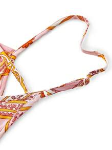 LUVLETTE 新娘内衣柔软人造丝粉色浪漫佩斯利度假图案蝴蝶结绳吊带轻盈睡裙女士睡衣吊带裙性感睡衣女式内衣，春夏 - 藕粉色 - 查看 13