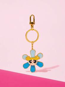 THE POWERPUFF GIRLS X SHEIN Flor giratoria de metal con patrón de burbujas - Azul - Ver 1