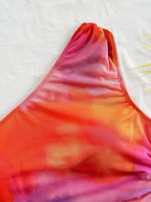 Soleia Buntes, trägerloses Batik Top für den Sommerurlaub, geeignet für Musikfestivals, Boho, Urlaub, Verabredungen, Nachmittagstee, Häkeln, Leinen